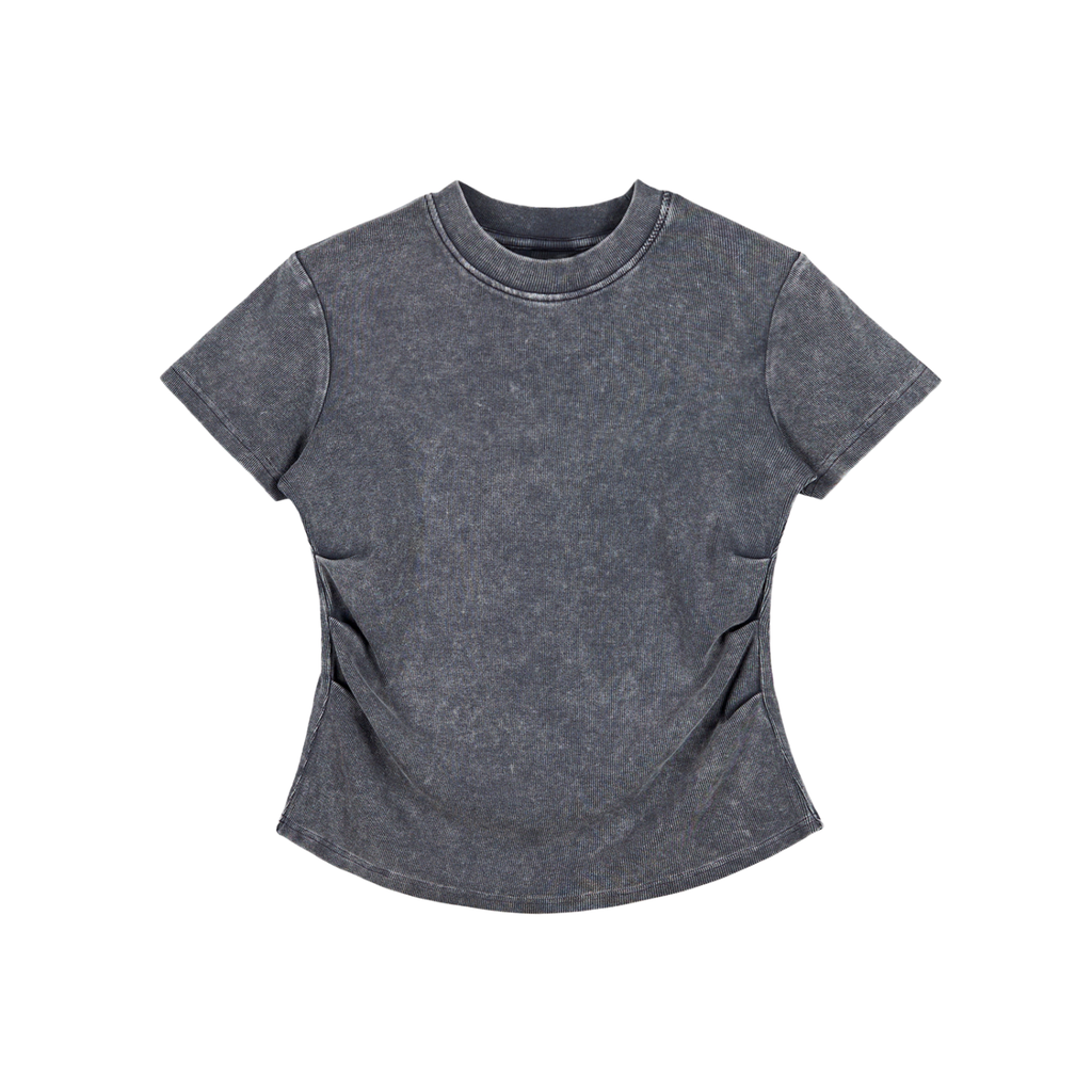 Vintage Washed Bodycon Cotton T-Shirt