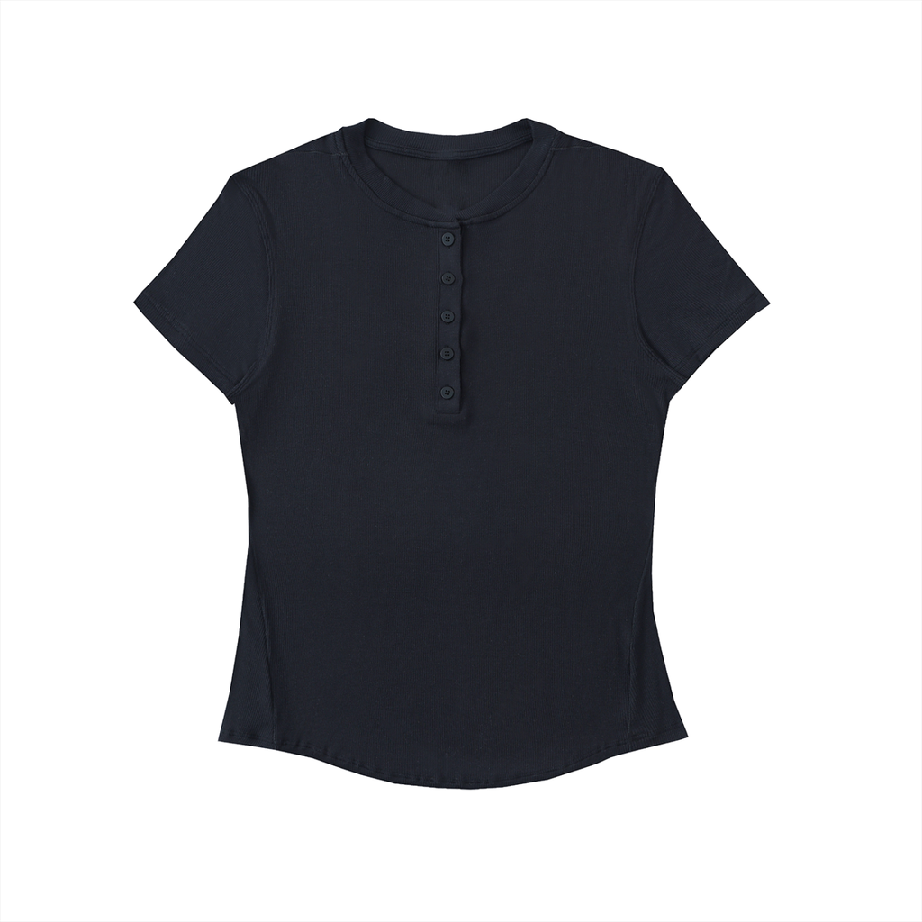 Modal Bodycon Henley Shirt