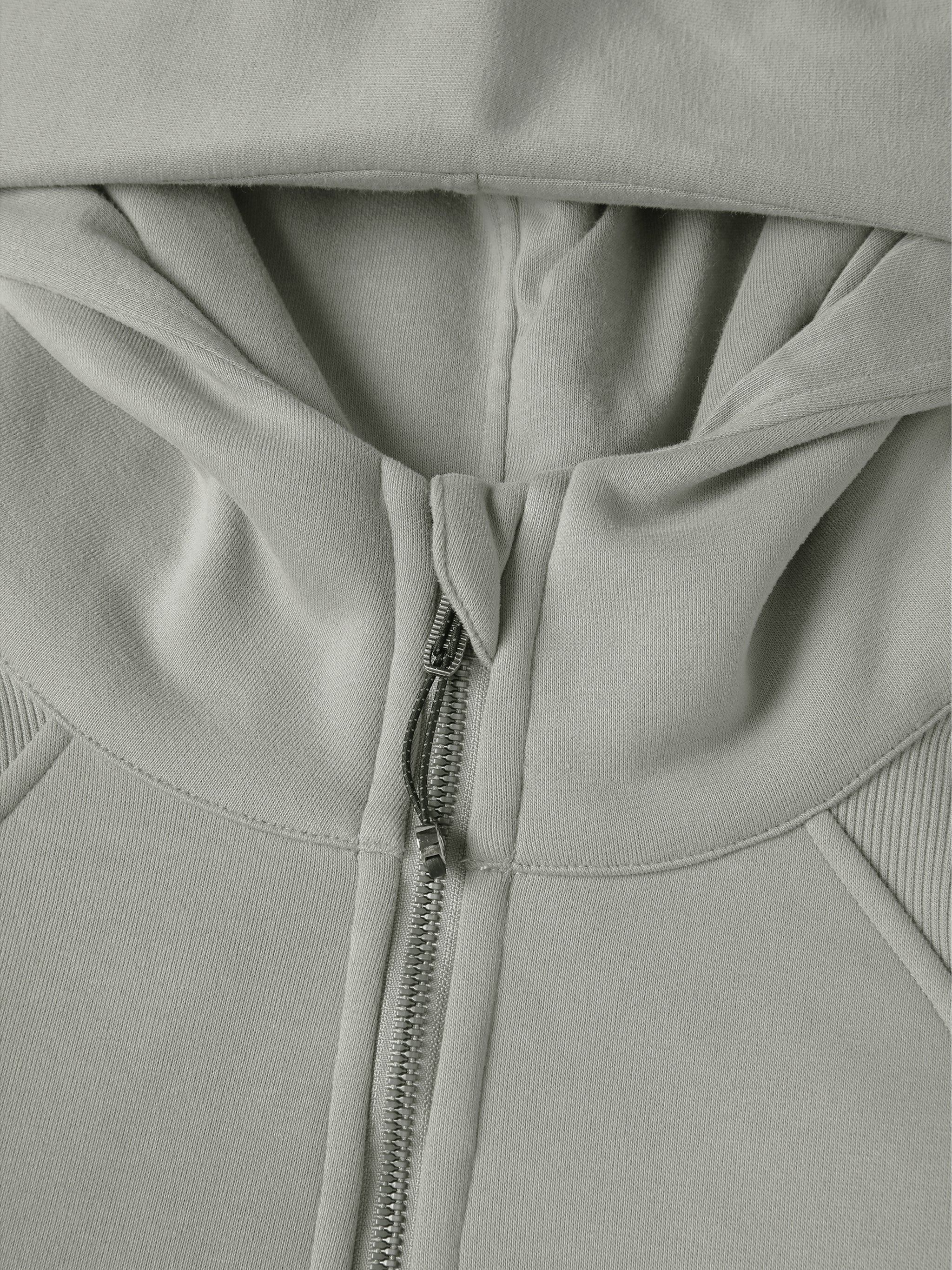 Cropped Zip-Through Hoodie
