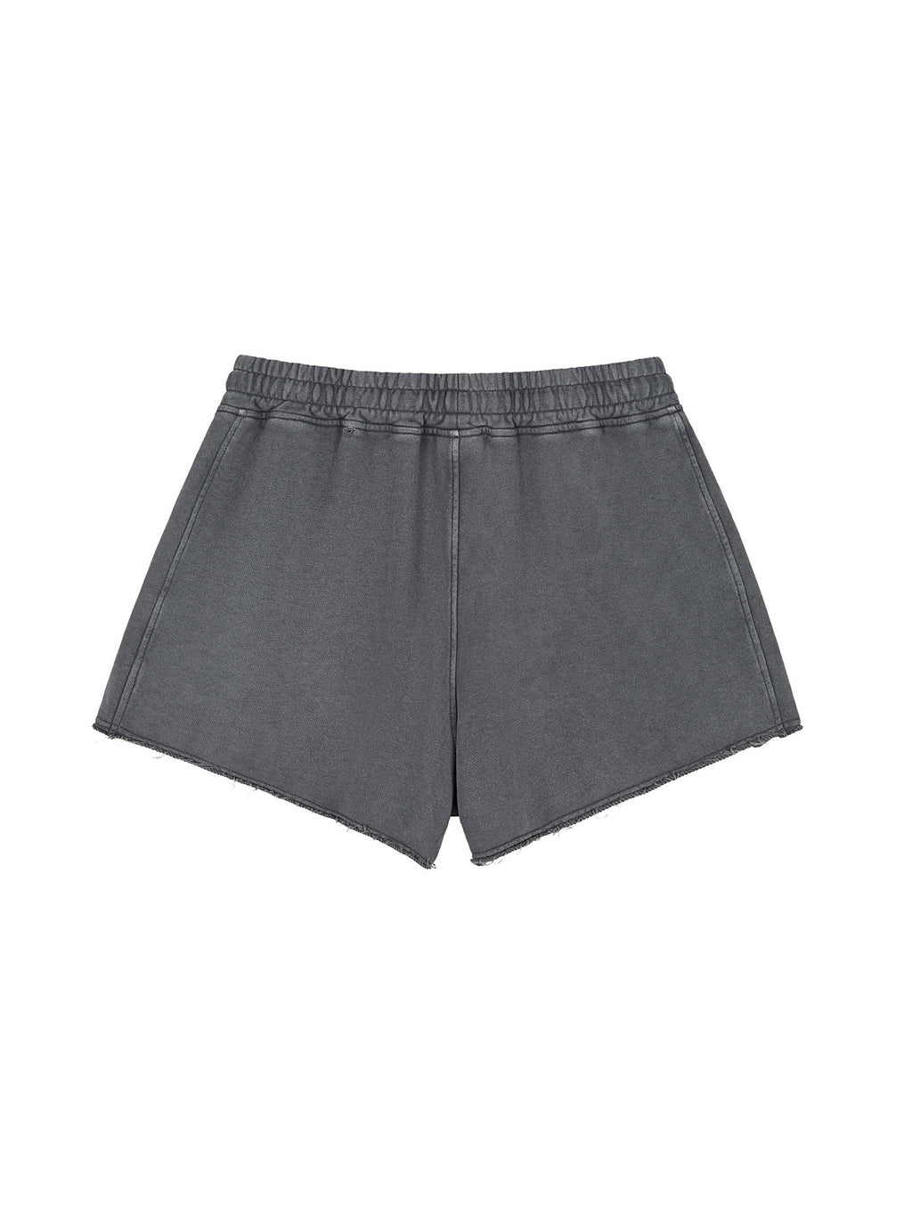 Snow Washed Raw Edge Drawstring Shorts