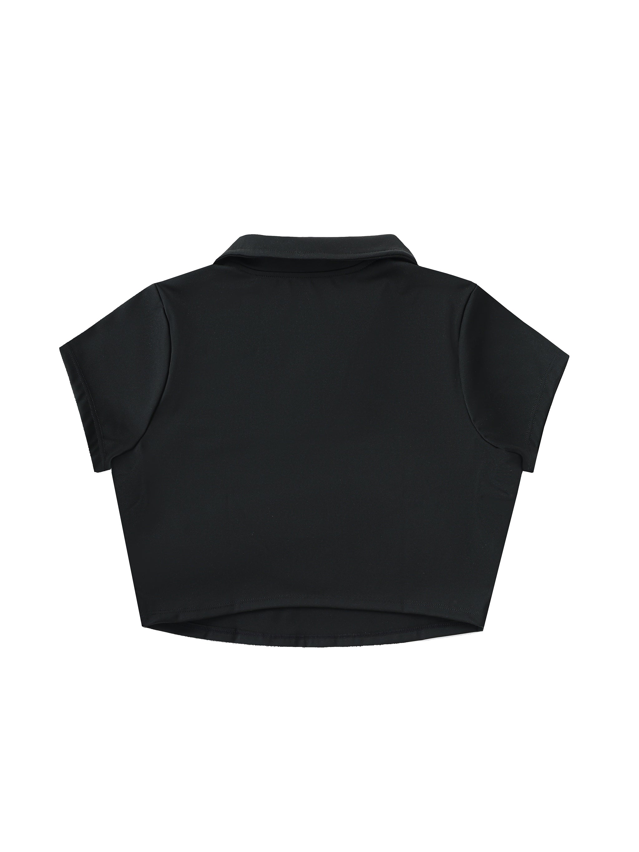 V-Neck Lapel Crop Top
