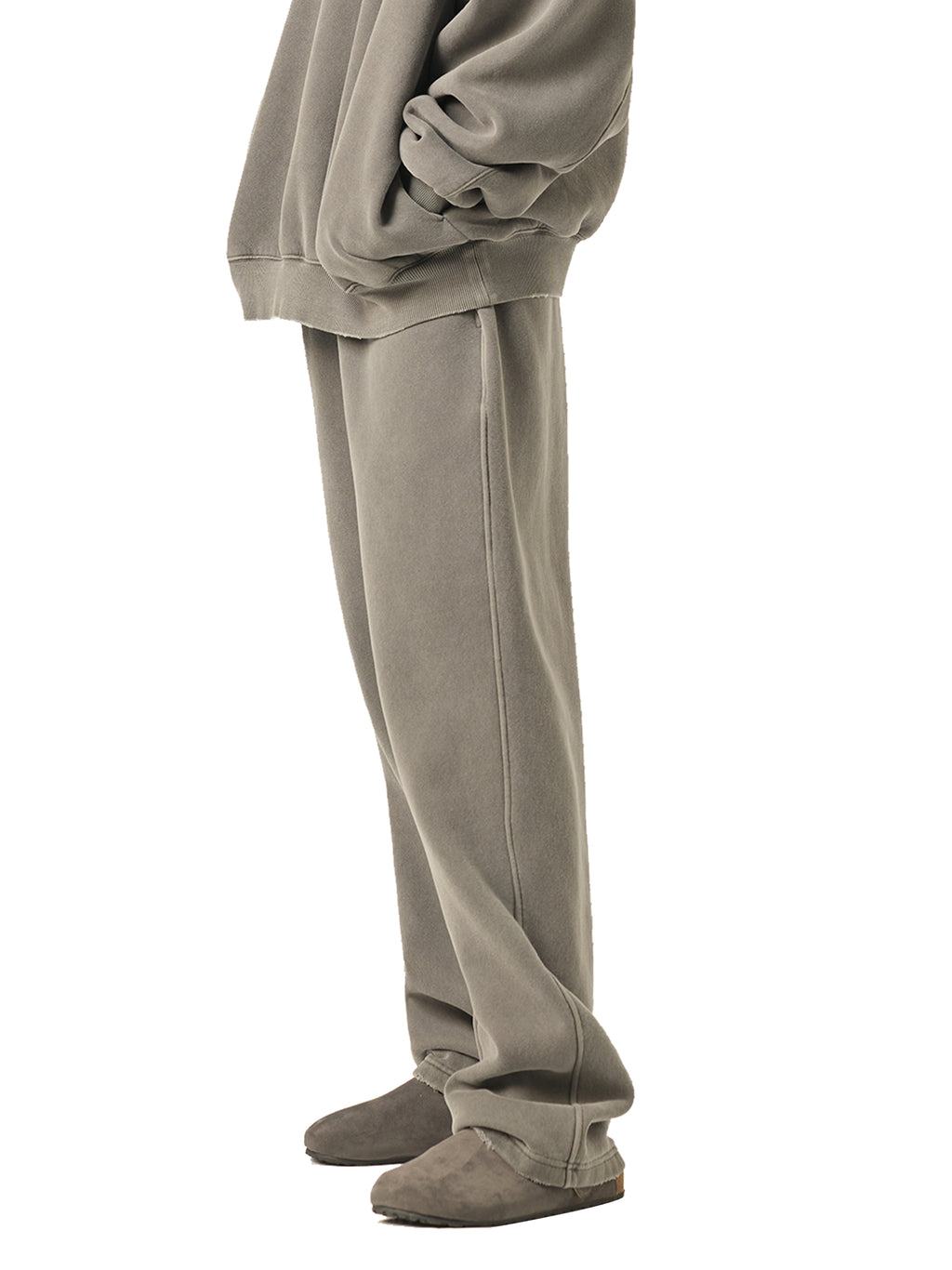 Frayed Enzyme Washed Fleece Sweatpants