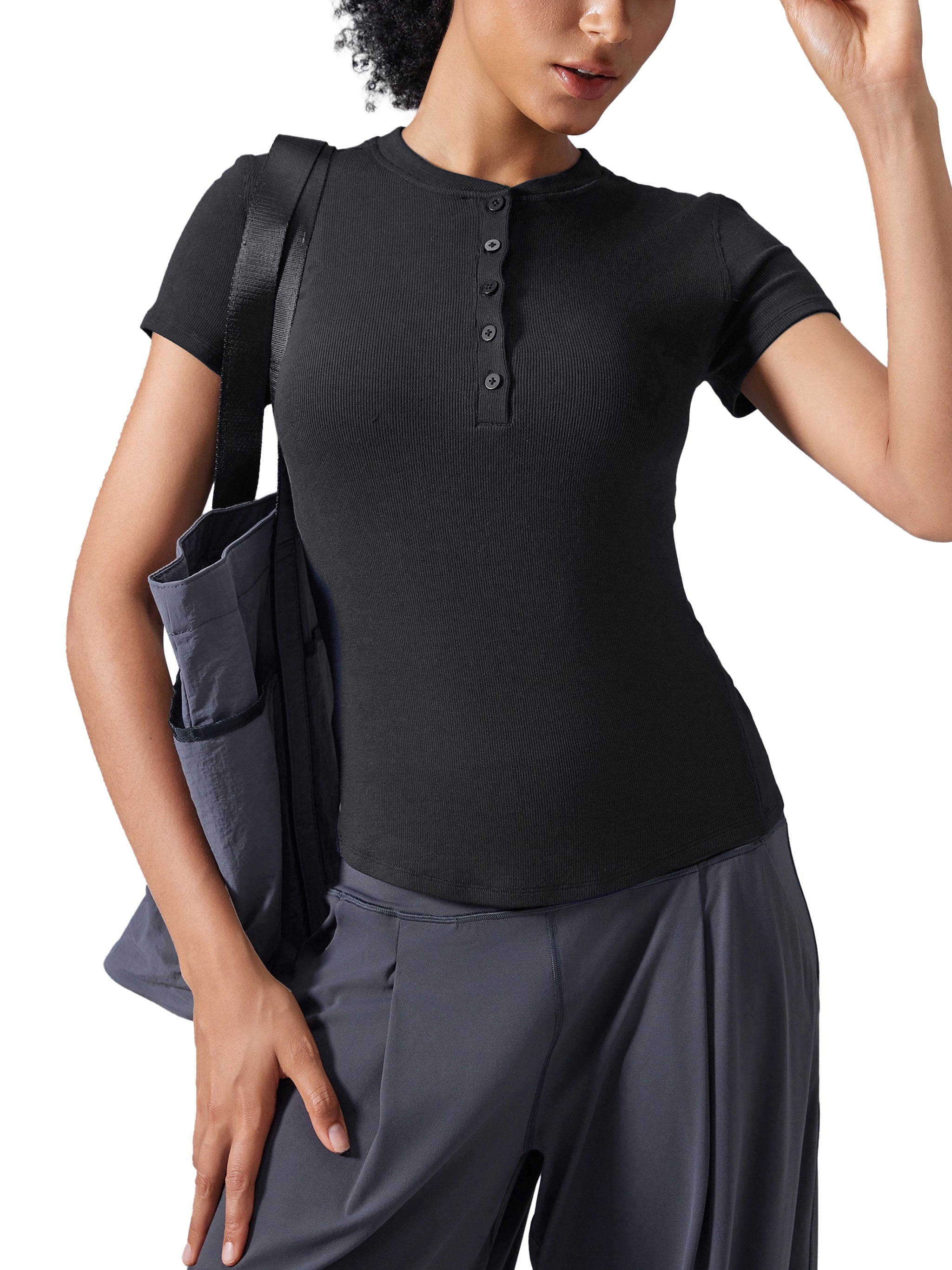 Modal Bodycon Henley Shirt